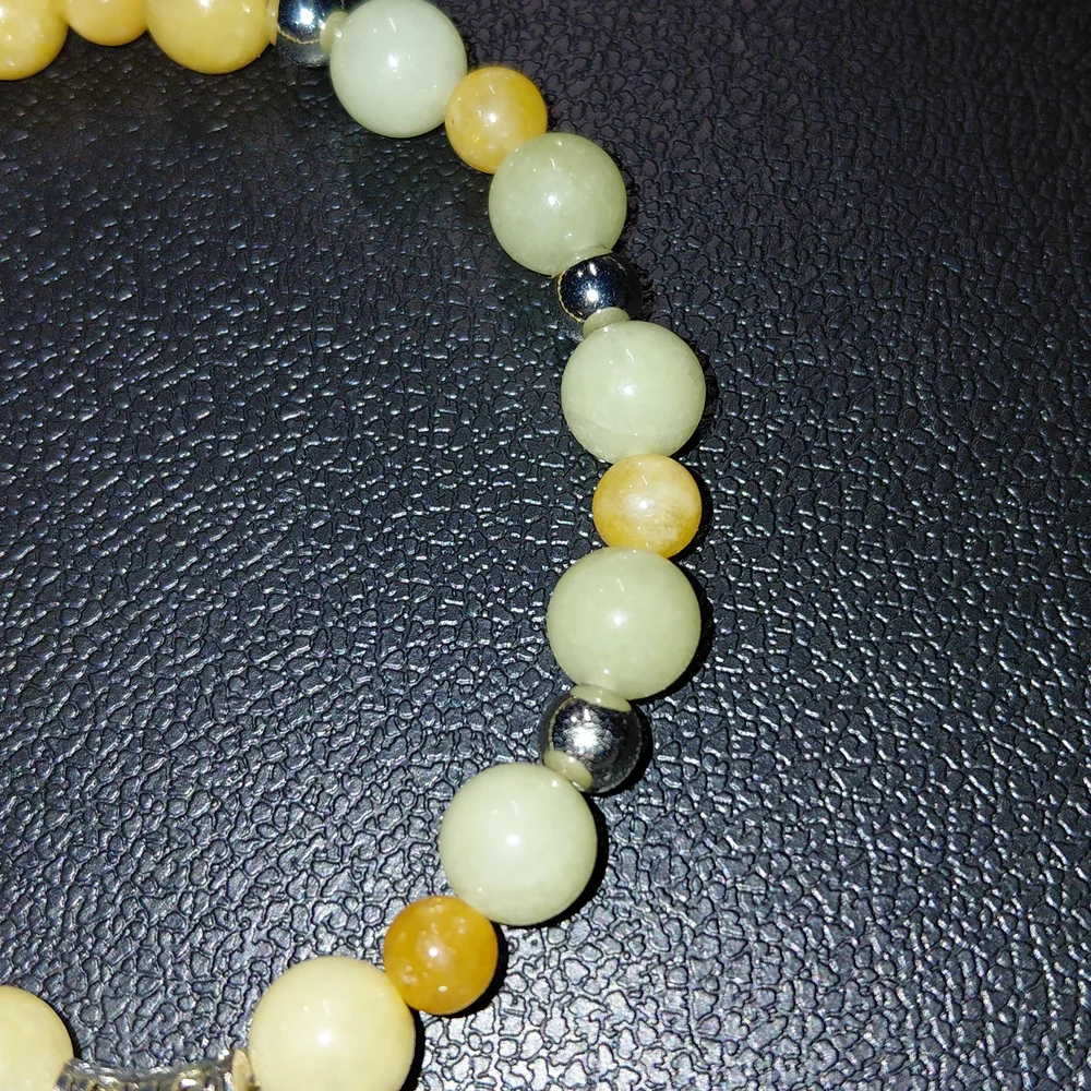 Archangel Jophiel Alashan Agate Crystal Beads 6.75" Bracelet - Picture 5 of 5